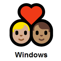 Couple with Heart: Man, Man: Medium-Light Skin Tone, Medium Skin Tone on Microsoft Windows