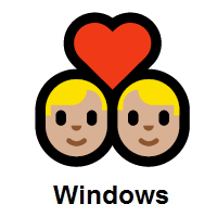 Couple with Heart: Man, Man: Medium-Light Skin Tone on Microsoft Windows