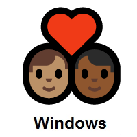 Couple with Heart: Man, Man: Medium Skin Tone, Medium-Dark Skin Tone on Microsoft Windows
