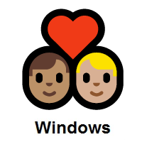 Couple with Heart: Man, Man: Medium Skin Tone, Medium-Light Skin Tone on Microsoft Windows