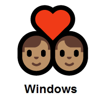 Couple with Heart: Man, Man: Medium Skin Tone on Microsoft Windows