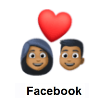 Couple with Heart: Medium-Dark Skin Tone on Facebook