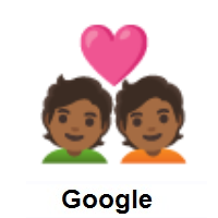 Couple with Heart: Medium-Dark Skin Tone on Google Android