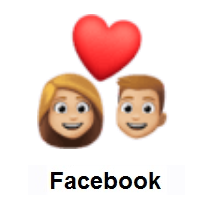 Couple with Heart: Medium-Light Skin Tone on Facebook