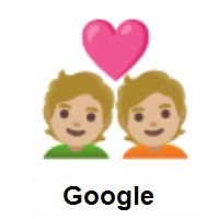 Couple with Heart: Medium-Light Skin Tone on Google Android