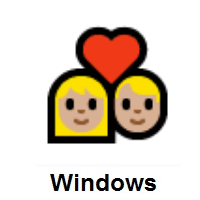 Couple with Heart: Medium-Light Skin Tone on Microsoft Windows