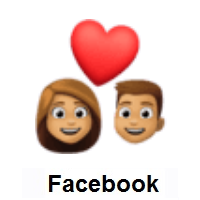 Couple with Heart: Medium Skin Tone on Facebook