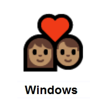 Couple with Heart: Medium Skin Tone on Microsoft Windows