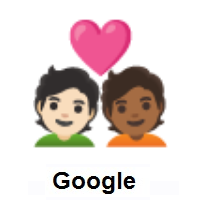Couple with Heart: Person, Person: Light Skin Tone, Medium-Dark Skin Tone on Google Android