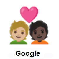 Couple with Heart: Person, Person: Medium-Light Skin Tone, Dark Skin Tone on Google Android