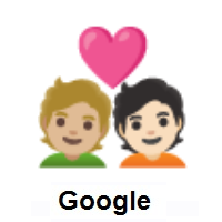 Couple with Heart: Person, Person: Medium-Light Skin Tone, Light Skin Tone on Google Android