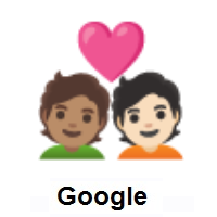 Couple with Heart: Person, Person: Medium Skin Tone, Light Skin Tone on Google Android