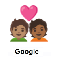 Couple with Heart: Person, Person: Medium Skin Tone, Medium-Dark Skin Tone on Google Android