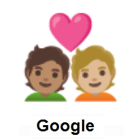 Couple with Heart: Person, Person: Medium Skin Tone, Medium-Light Skin Tone on Google Android