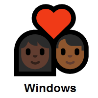 Couple with Heart: Woman, Man: Dark Skin Tone, Medium-Dark Skin Tone on Microsoft Windows