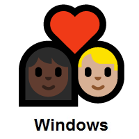 Couple with Heart: Woman, Man: Dark Skin Tone, Medium-Light Skin Tone on Microsoft Windows