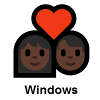 Couple with Heart: Woman, Man: Dark Skin Tone on Microsoft Windows