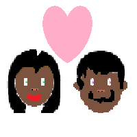 Couple with Heart: Woman, Man: Dark Skin Tone
