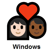 Couple with Heart: Woman, Man: Light Skin Tone, Medium-Dark Skin Tone on Microsoft Windows