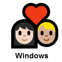 Couple with Heart: Woman, Man: Light Skin Tone, Medium-Light Skin Tone on Microsoft Windows