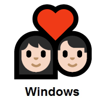 Couple with Heart: Woman, Man: Light Skin Tone on Microsoft Windows