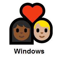 Couple with Heart: Woman, Man: Medium-Dark Skin Tone, Medium-Light Skin Tone on Microsoft Windows