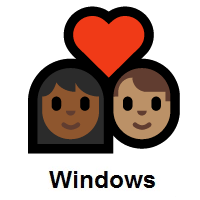 Couple with Heart: Woman, Man: Medium-Dark Skin Tone, Medium Skin Tone on Microsoft Windows