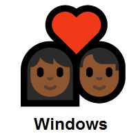 Couple with Heart: Woman, Man: Medium-Dark Skin Tone on Microsoft Windows