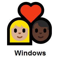 Couple with Heart: Woman, Man: Medium-Light Skin Tone, Dark Skin Tone on Microsoft Windows