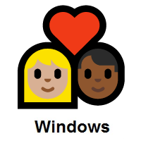 Couple with Heart: Woman, Man: Medium-Light Skin Tone, Medium-Dark Skin Tone on Microsoft Windows