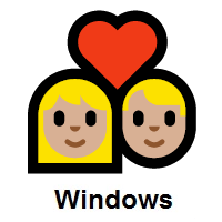 Couple with Heart: Woman, Man: Medium-Light Skin Tone on Microsoft Windows