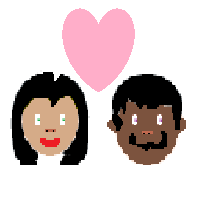 Couple with Heart: Woman, Man: Medium Skin Tone, Dark Skin Tone