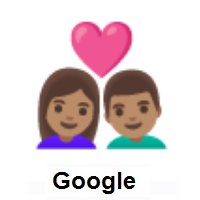 Couple with Heart: Woman, Man: Medium Skin Tone on Google Android
