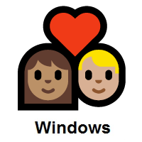 Couple with Heart: Woman, Man: Medium Skin Tone, Medium-Light Skin Tone on Microsoft Windows