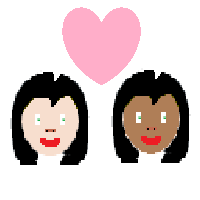 Couple with Heart: Woman, Woman: Light Skin Tone, Medium-Dark Skin Tone