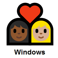 Couple with Heart: Woman, Woman: Medium-Dark Skin Tone, Medium-Light Skin Tone on Microsoft Windows