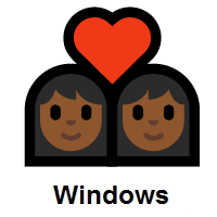Couple with Heart: Woman, Woman: Medium-Dark Skin Tone on Microsoft Windows