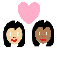 Couple with Heart: Woman, Woman: Medium-Light Skin Tone, Medium-Dark Skin Tone
