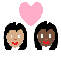 Couple with Heart: Woman, Woman: Medium Skin Tone, Dark Skin Tone