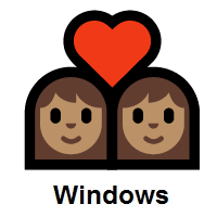 Couple with Heart: Woman, Woman: Medium Skin Tone on Microsoft Windows