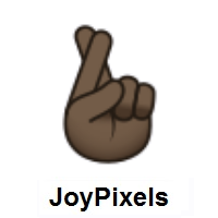 Crossed Fingers: Dark Skin Tone on JoyPixels