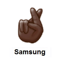 Crossed Fingers: Dark Skin Tone on Samsung