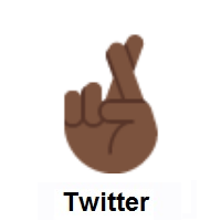 Crossed Fingers: Dark Skin Tone on Twitter Twemoji