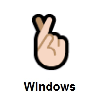Crossed Fingers: Light Skin Tone on Microsoft Windows