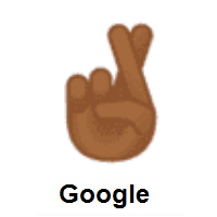 Crossed Fingers: Medium-Dark Skin Tone on Google Android