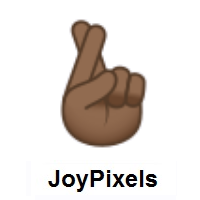 Crossed Fingers: Medium-Dark Skin Tone on JoyPixels