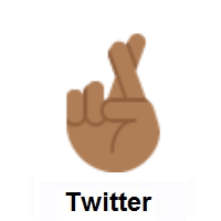 Crossed Fingers: Medium-Dark Skin Tone on Twitter Twemoji