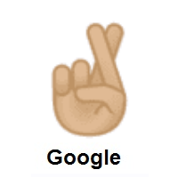 Crossed Fingers: Medium-Light Skin Tone on Google Android