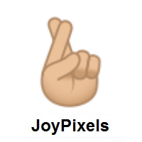 Crossed Fingers: Medium-Light Skin Tone on JoyPixels