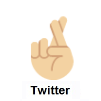 Crossed Fingers: Medium-Light Skin Tone on Twitter Twemoji